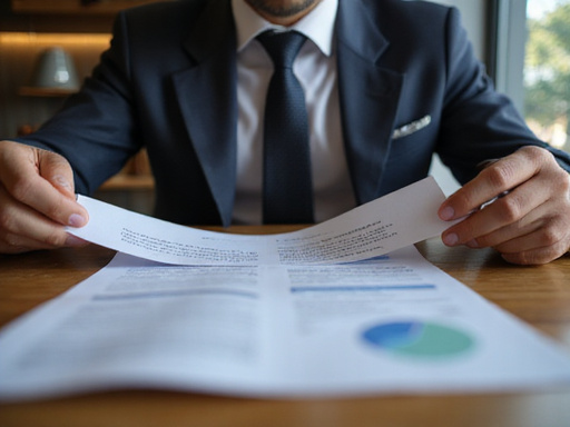 Lawyer reviewing property documents